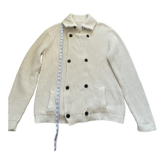 Sundance Chunky Knit Cardigan Sweater Double Breasted Pockets Ivory XXL - Picture 11 of 11